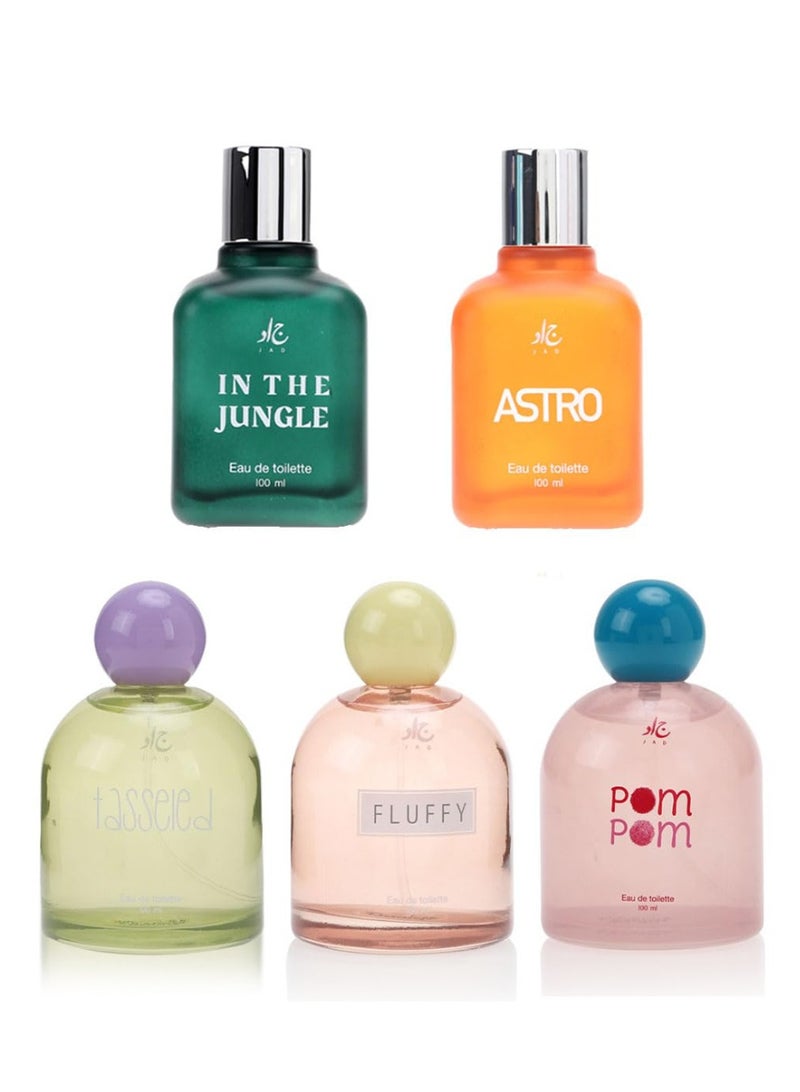 جاد مجموعة جاد للأطفال (أسترو، الغابة، فلفي، بوم بوم، وتاسيليد) ماء تواليت 100 مل × 5 قطع - Image 1