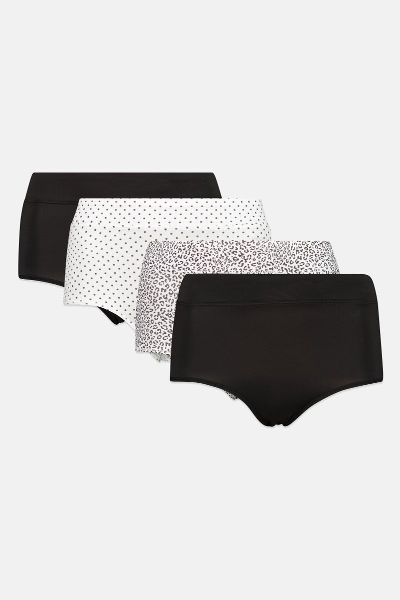 Gloria Vanderbilt Women 5 Pack Allover Print Microfiber Briefs, Multicolor - Image 2