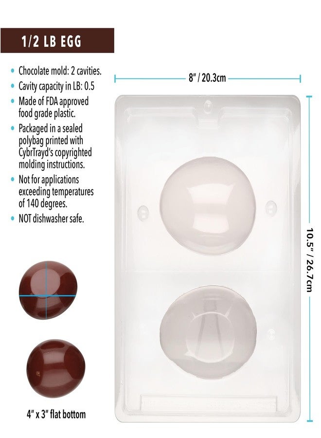 Cybrtrayd Life of the Party 1/2-Pound Egg Easter Chocolate Candy Mold in Sealed Protective Poly Bag Imprinted with Copyrighted Cybrtrayd Molding Instructions - Image 3