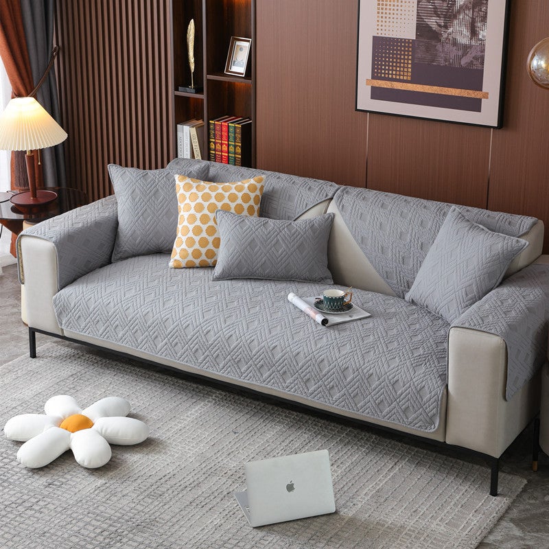 Four Seasons Pure Cotton Sofa Cushion Solid Color Nordic Sofa Cushion Modern Thickened Non-Slip Cotton Fabric Sofa Cushion - Image 1