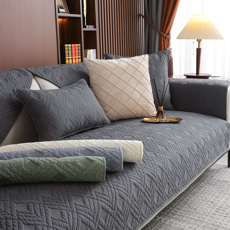 Four Seasons Pure Cotton Sofa Cushion Solid Color Nordic Sofa Cushion Modern Thickened Non-Slip Cotton Fabric Sofa Cushion - Image 3