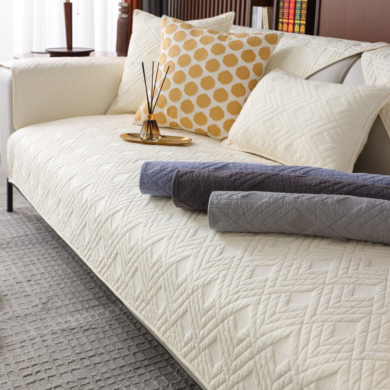 Four Seasons Pure Cotton Sofa Cushion Solid Color Nordic Sofa Cushion Modern Thickened Non-Slip Cotton Fabric Sofa Cushion - Image 2