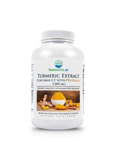 Nature's Lab Turmeric Extract With Curcumin C3 & Bioperine 1000Mg Promotes Cardiovascular Digestion And Immune Health 60 Capsules (30 Day Supply)  - Image 2