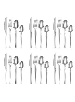 cosyinn 24-Piece Elegant Stainless Steel Flatware Set Silver  - Image 1