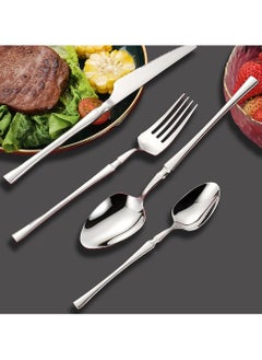 cosyinn 24-Piece Elegant Stainless Steel Flatware Set Silver  - Image 2