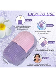 iMeasy Ice Roller For Face And Eye Ice Face Rollerfacial Beauty Ice Roller Skin Care Tools Ice Facial Cube Gua Sha Face Massage Silicone Ice Mold For Face Beauty (Purple)  - Image 4