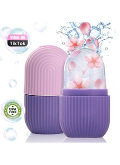 iMeasy Ice Roller For Face And Eye Ice Face Rollerfacial Beauty Ice Roller Skin Care Tools Ice Facial Cube Gua Sha Face Massage Silicone Ice Mold For Face Beauty (Purple)  - Image 2