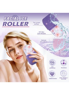 iMeasy Ice Roller For Face And Eye Ice Face Rollerfacial Beauty Ice Roller Skin Care Tools Ice Facial Cube Gua Sha Face Massage Silicone Ice Mold For Face Beauty (Purple)  - Image 3