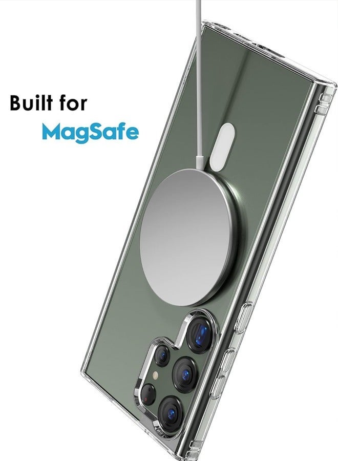 Samsung Galaxy S24 Ultra Clear Case Cover Protector with Support Magsafe Charger (Clear)