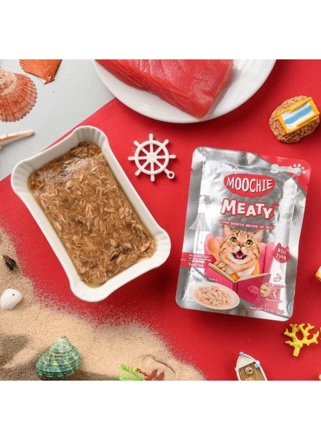 MOOCHIE Cat Food Tuna And Bonito Recipe In Jelly Pouch 70G (12 Pouch)  - Image 2