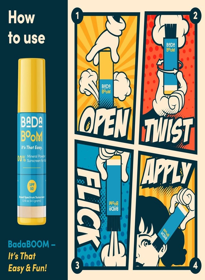 Bada Boom Mineral Translucent Sunscreen Powder, Brush on SPF 50 for Kids and Sensitive Skin - Image 4