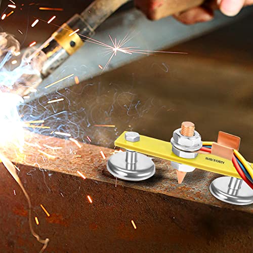 BAYTORY Upgrade Magnetic Welding Support Ground Clamp Tools, Double + Single Welding Magnet Head, Strong Magnetism Large Suction, Copper Tail Welder Stability Clamps - Image 5