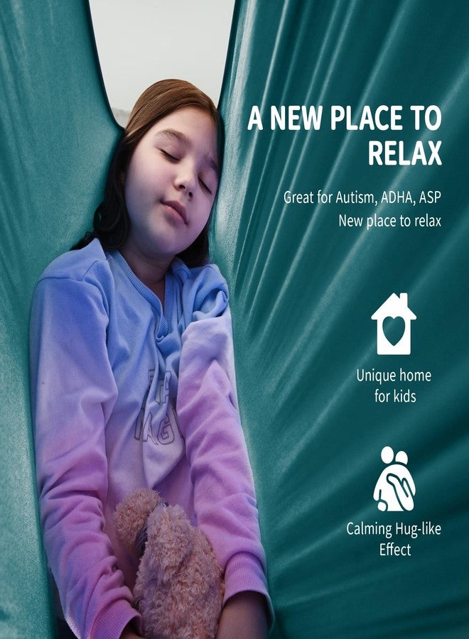 OUTREE Sensory Swing for Kids with 360° Swivel Hanger, Indoor Therapy Swing Great for Autism, ADHD, Sensory Processing Disorder, and Autistic Children (Dark Teal) - Image 4