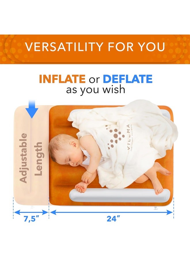Vividorad Airplane Bed for Kids , Toddler Travel Inflatable Bed Easy to Inflate Deflate and Clean,Airplane Seat Extender for Kids - Plane Bed for Toddler Baby Air Mattress, Toddler Blow Up Bed with Sides Pump and Belt, Kids Aero Bed for Train Airplane Car - Image 4