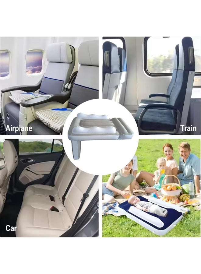 Vividorad Airplane Bed for Kids , Toddler Travel Inflatable Bed Easy to Inflate Deflate and Clean,Airplane Seat Extender for Kids - Plane Bed for Toddler Baby Air Mattress, Toddler Blow Up Bed with Sides Pump and Belt, Kids Aero Bed for Train Airplane Car - Image 3