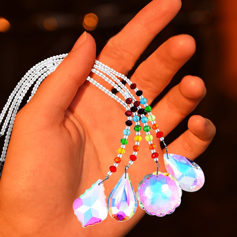 4pcs Crystal Ceiling Light Hanging Pendant Ceiling Pendant Lamps Decoration - Image 1