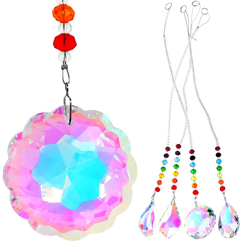 4pcs Crystal Ceiling Light Hanging Pendant Ceiling Pendant Lamps Decoration - Image 4