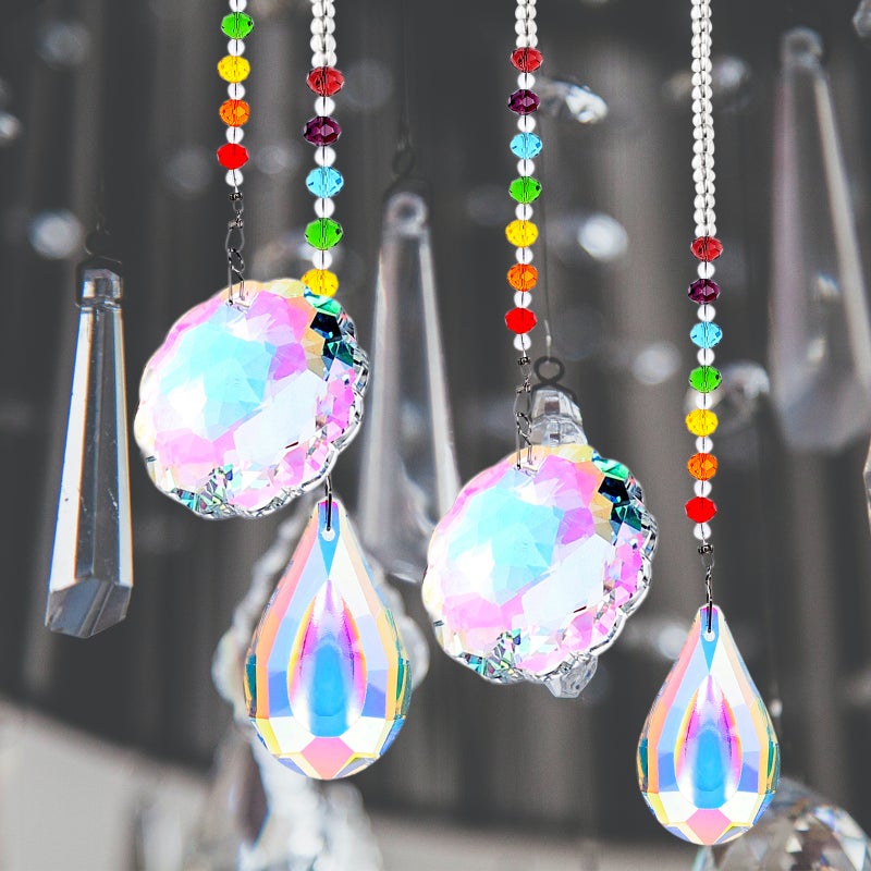 4pcs Crystal Ceiling Light Hanging Pendant Ceiling Pendant Lamps Decoration - Image 2
