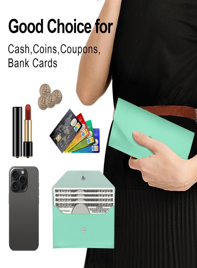 Nolcha Cash Holder Women,Cash Wallets for Women, Reusable Cash Holder Wallet, Men's and Women's Pu Leather Cash Envelope Wallet, Cash Stuffing Wallet for Budget Cash Holder (Green) - Image 4