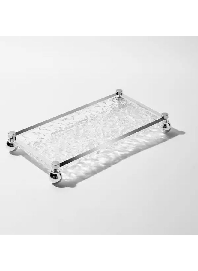 Long Section Stone Pattern Tray Acrylic Clear Bathroom Sink Caddy Cosmetic Perfume Bottle Storage Organizer Modern Home Vanity Tray - Image 5