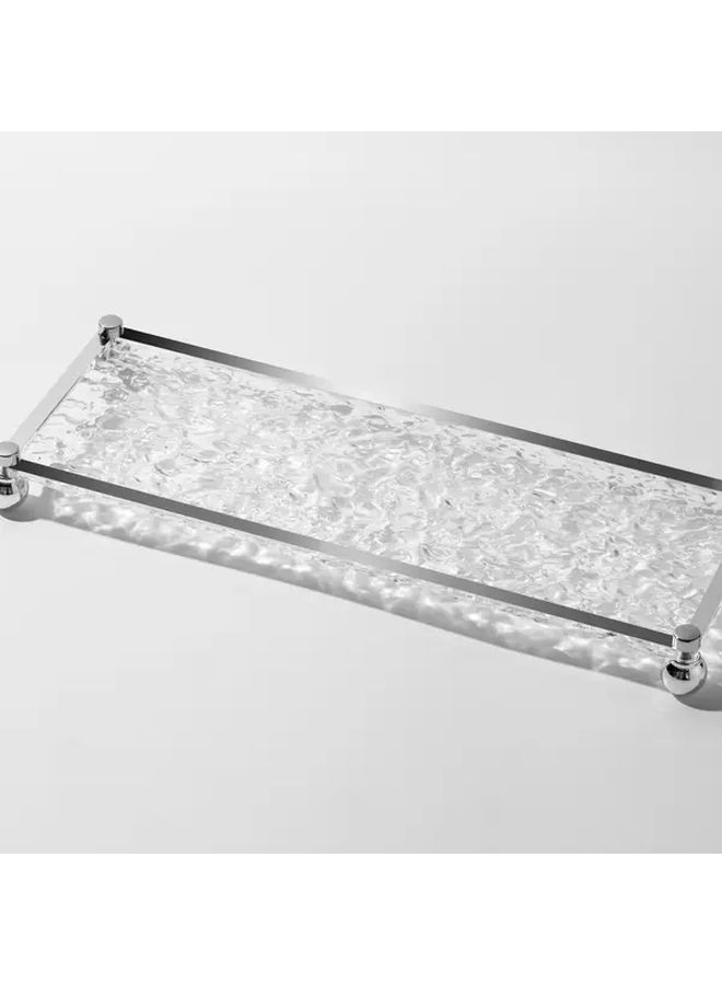 Long Section Stone Pattern Tray Acrylic Clear Bathroom Sink Caddy Cosmetic Perfume Bottle Storage Organizer Modern Home Vanity Tray - Image 3