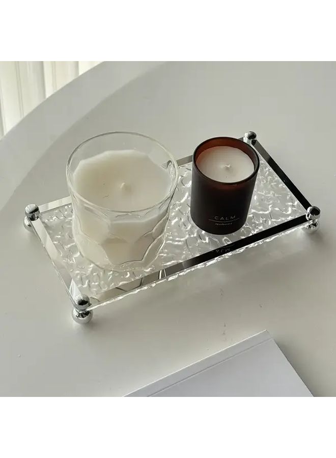 Long Section Stone Pattern Tray Acrylic Clear Bathroom Sink Caddy Cosmetic Perfume Bottle Storage Organizer Modern Home Vanity Tray - Image 2