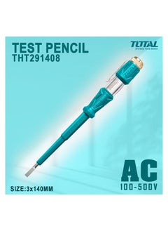 TOTAL Test Pencil Line Tester Screw Driver 140mm Neon Bulb Test Voltage AC 100-500V  THT291408
