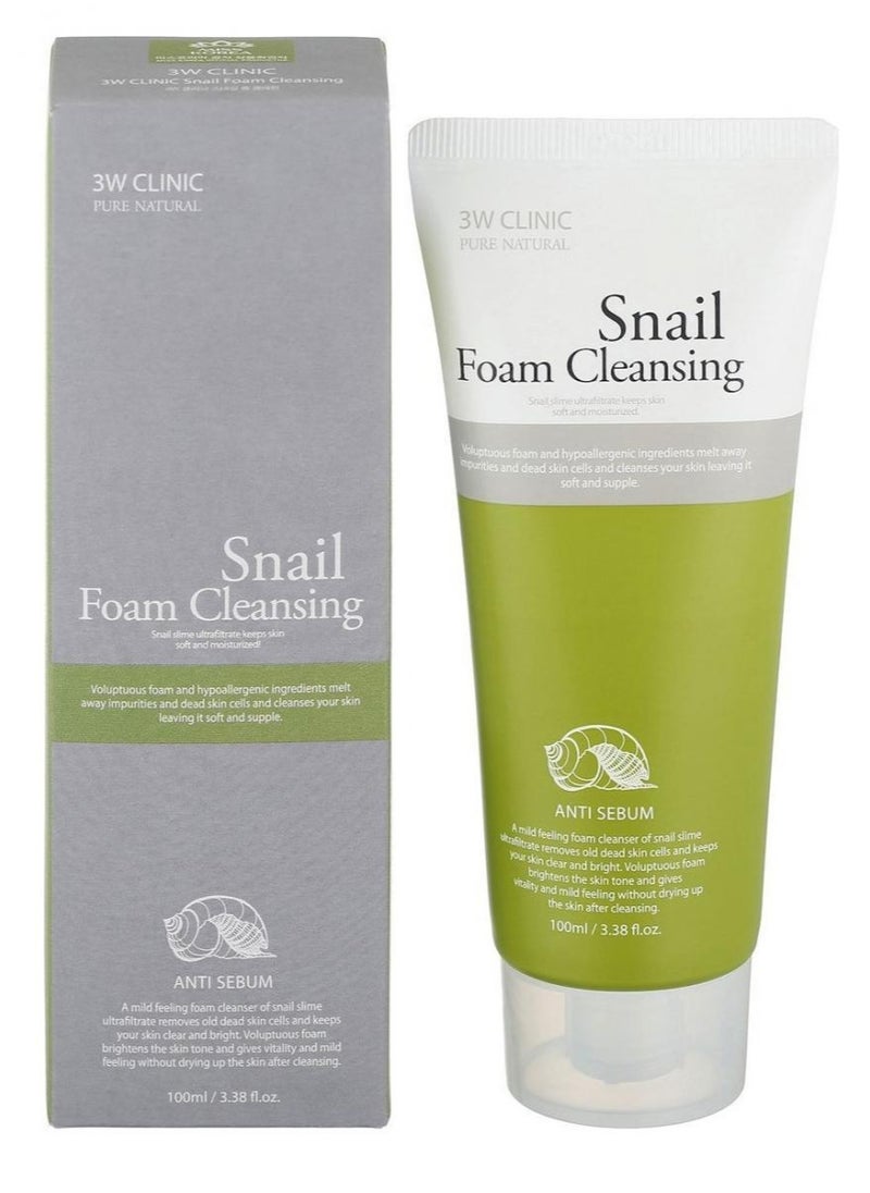3W CLINIC Snail foam cleaner from 3W CLINIC 100 ml  - Image 1