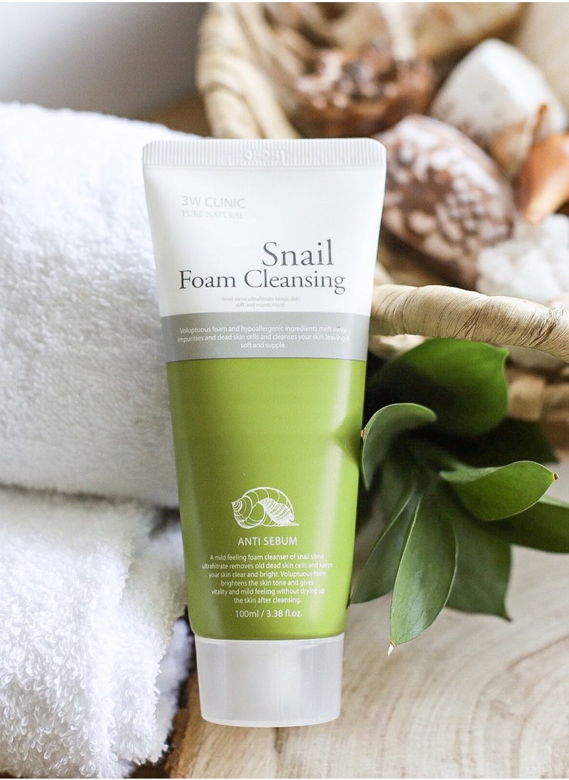 3W CLINIC Snail foam cleaner from 3W CLINIC 100 ml  - Image 2