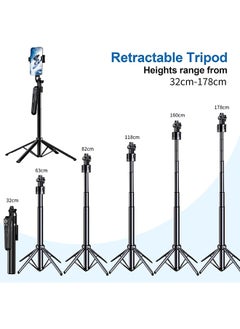 Garlo 180CM Auto Face Tracking Tripod 360°with Stand,Android and iPhone Tripod Holder with Remote and Gesture Control, No App,Built-in Tracking Camera Selfie Stick for Live Vlog Streaming Video Tiktok  - Image 2