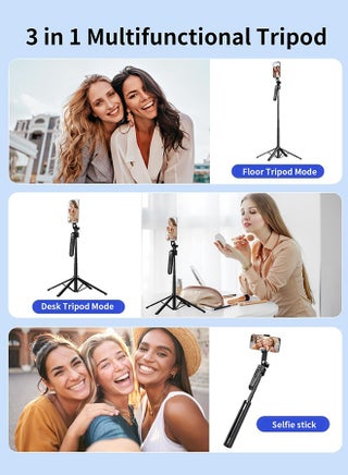 180CM Auto Face Tracking Tripod 360°with Stand,Android and iPhone Tripod Holder with Remote and Gesture Control, No App,Built-in Tracking Camera Selfie Stick for Live Vlog Streaming Video Tiktok - view 5