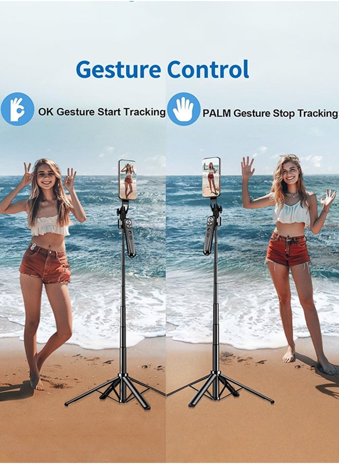Garlo - 180CM Auto Face Tracking Tripod 360°with Stand,Android and iPhone Tripod Holder with Remote and Gesture Control, No App,Built-in Tracking Camera Selfie Stick for Live Vlog Streaming Video Tiktok - Image 1