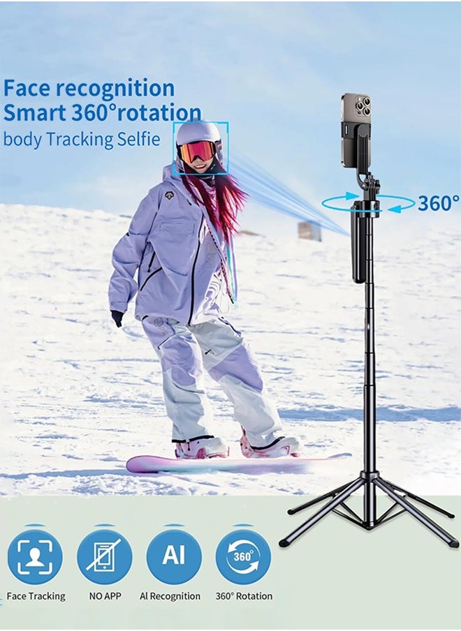 Garlo - 180CM Auto Face Tracking Tripod 360°with Stand,Android and iPhone Tripod Holder with Remote and Gesture Control, No App,Built-in Tracking Camera Selfie Stick for Live Vlog Streaming Video Tiktok - Image 1