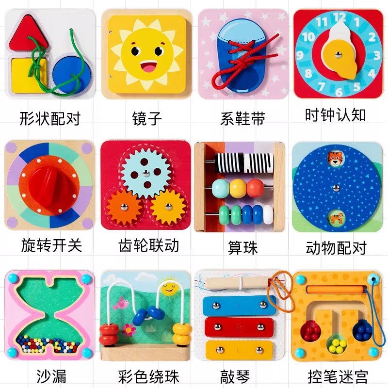 لعبة لوحة مشغولة مغناطيسية للثلاجة خشبية تعليمية للأطفال - Image 3