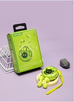 Generic Bluetooth headset wireless sports high-value e-sports game noise cancellation semi-in-ear green for iPhone, Android  - Image 2