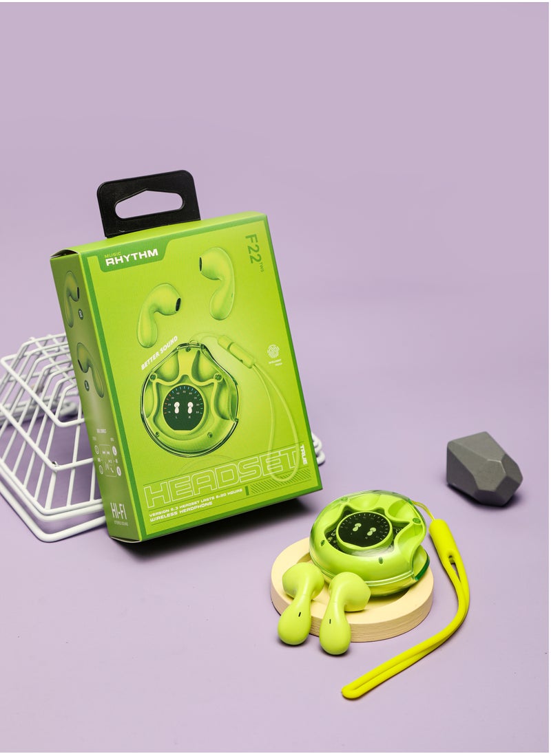 Generic - Bluetooth headset wireless sports high-value e-sports game noise cancellation semi-in-ear green for iPhone, Android - Image 1