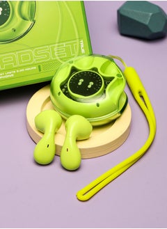 Generic Bluetooth headset wireless sports high-value e-sports game noise cancellation semi-in-ear green for iPhone, Android  - Image 5
