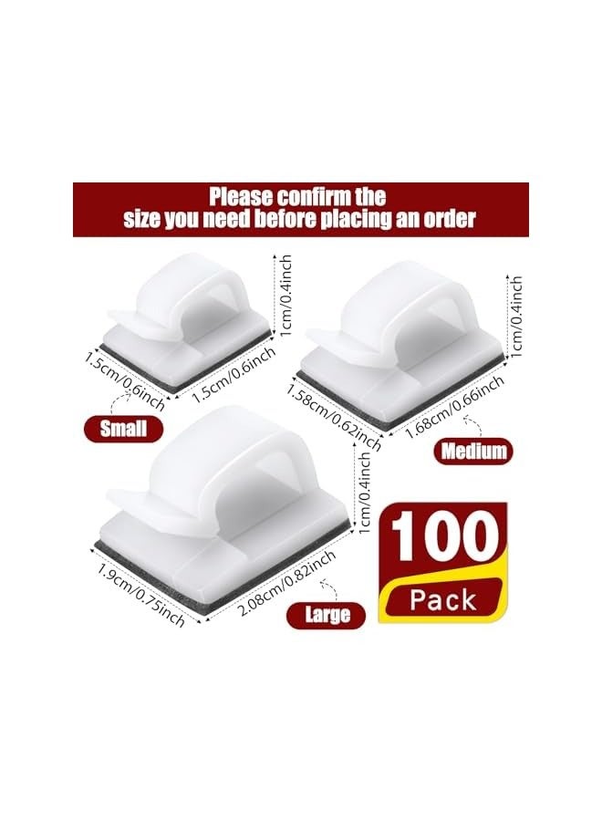 erorex 100 Pieces Mini Outdoor Cable Clips with Adhesive Tapes Light Clips Decoration Clips Self Adhesive Hooks Wire Holder for Christmas and Fairy Light White - Image 4