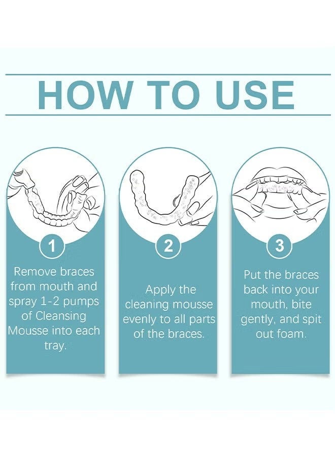 ORALHOE Aligners Clean Aligner & Retainer Cleaner, Teeth Aligner Foam, Clear Retainer Cleaner, Retainer Cleaning Spray, Retainer Cleaner Aligner Cleaner, Retainer Mouth Guards Cleaner, Retainer Whitening Foam, Aligner Cleaner 60ML - Image 2