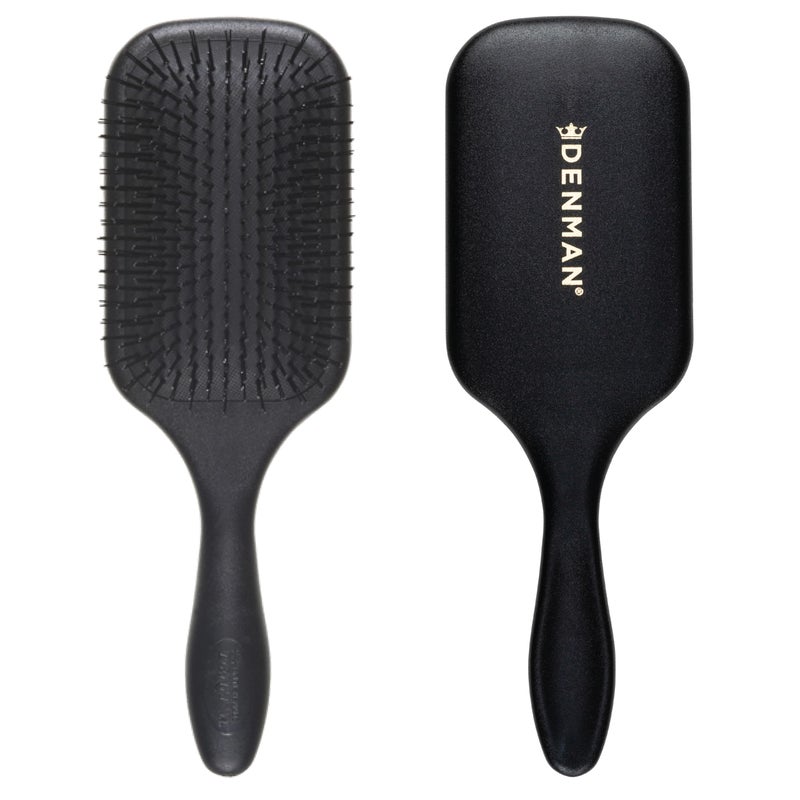 Denman Tangle Tamer Ultra (Black) Detangling Paddle Brush For Curly Hair And Black Natural Hair - use with both Wet & Dry Hair, D90L - Image 1