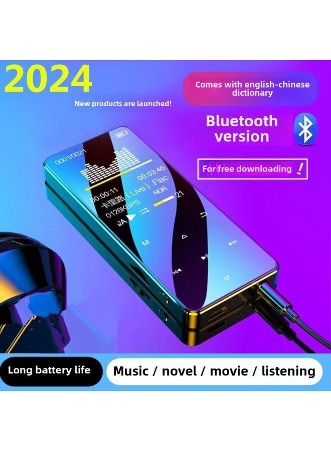 بلوتوث Mp4 شاشة تعمل باللمس Mp3 مشغل موسيقى صغير محمول Walkman P3 إصدار الطالب الإلكتروني Mp5- لون الجسم: ذهبي وردي (لمسة معدنية + إصدار القاموس) - سعة الذاكرة: 128 جرام تم تنزيله للمدرسة الثانوية والاستماع للمدرسة الثانوية + رواية أغنية + غطاء واقي - Image 2