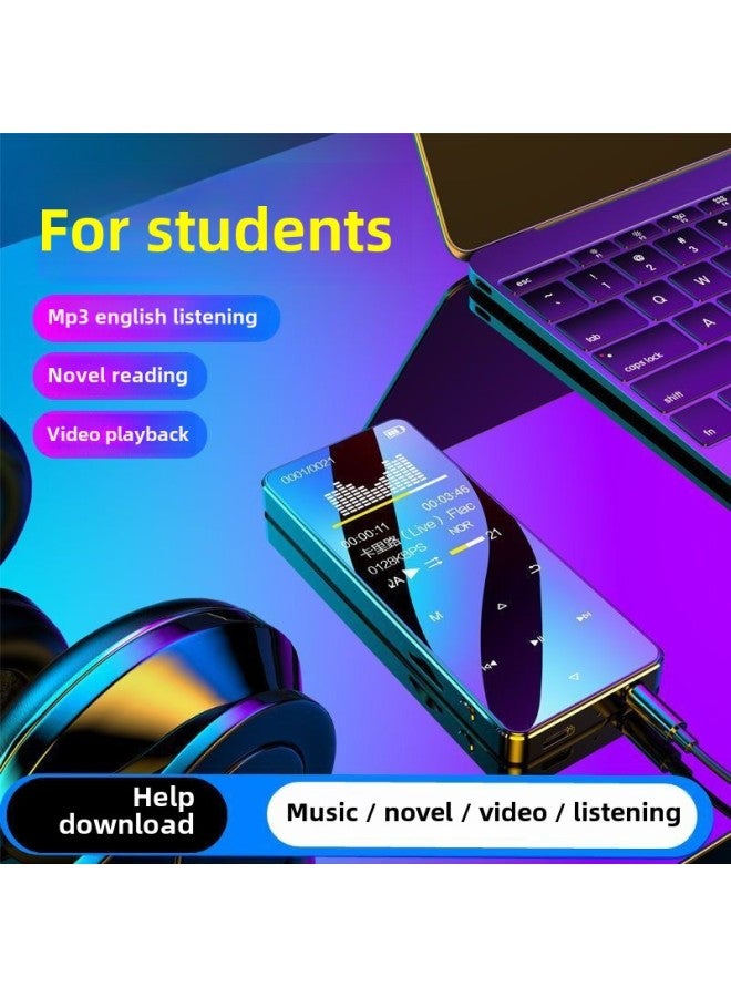 بلوتوث Mp4 شاشة تعمل باللمس Mp3 مشغل موسيقى صغير محمول Walkman P3 إصدار الطالب الإلكتروني Mp5- لون الجسم: ذهبي وردي (لمسة معدنية + إصدار القاموس) - سعة الذاكرة: 128 جرام تم تنزيله للمدرسة الثانوية والاستماع للمدرسة الثانوية + رواية أغنية + غطاء واقي - Image 3