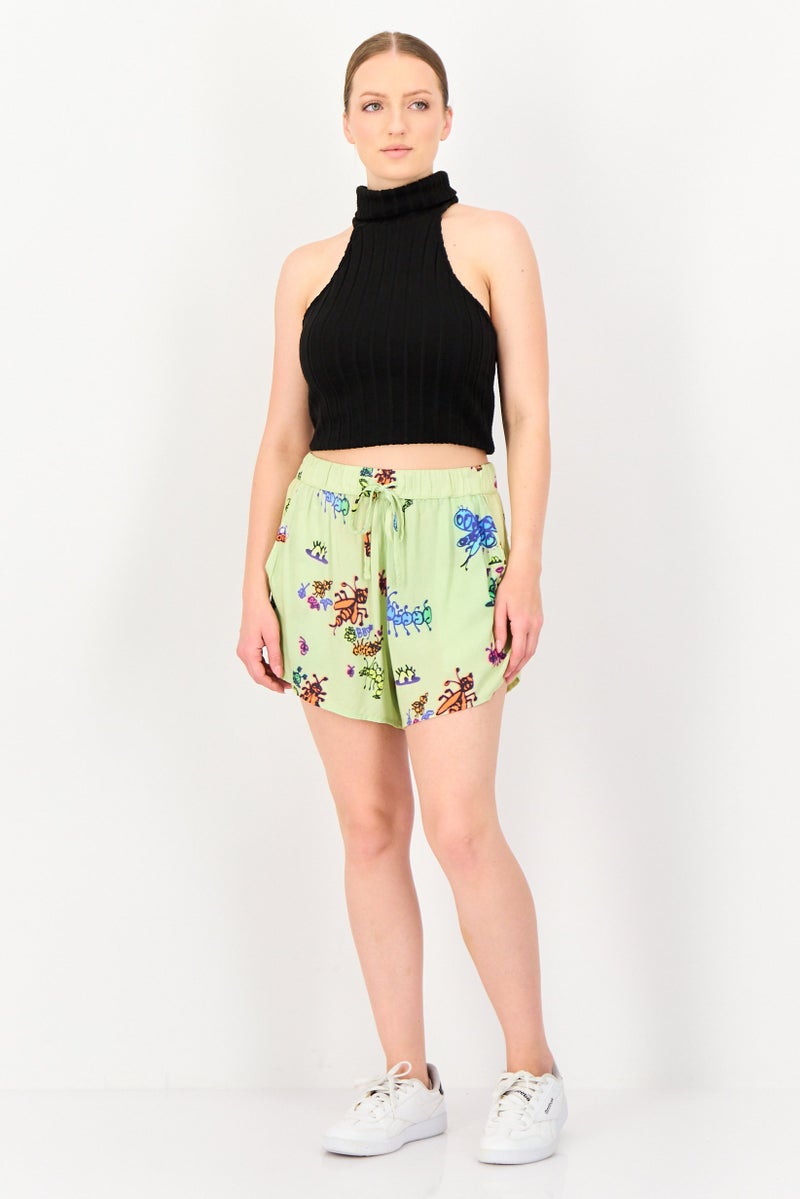 OBEY Women Allover Print Basic Shorts, Multicolor - Image 4