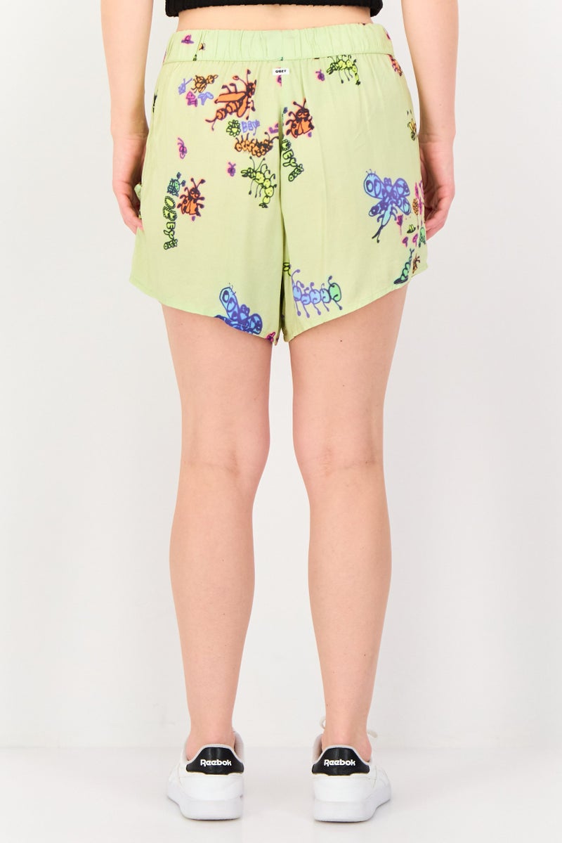 OBEY Women Allover Print Basic Shorts, Multicolor - Image 2