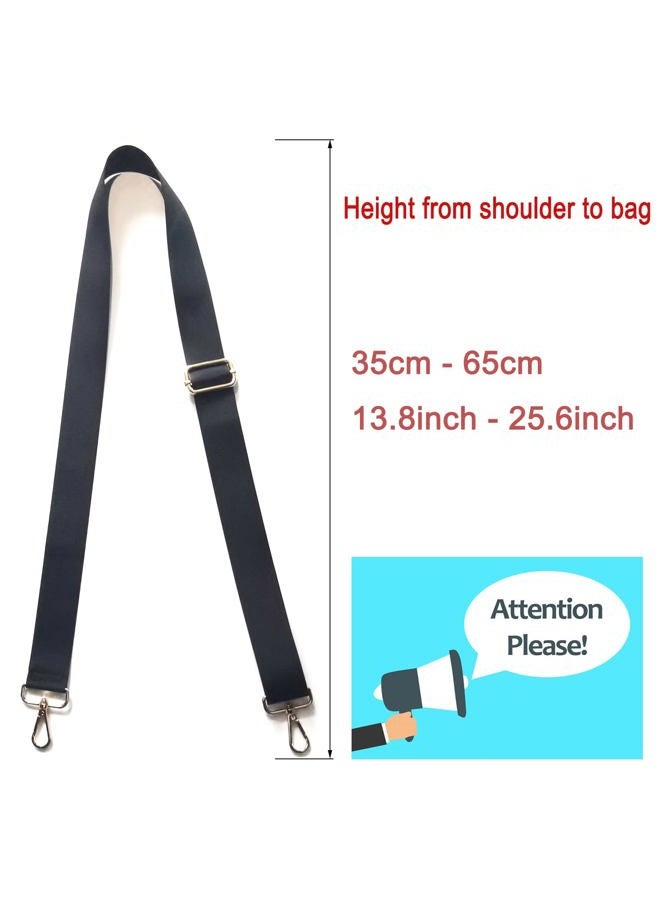 Hibate Universal Replacement Shoulder Strap for Women's Handbags - Wide 3.8cm Crossbody Bag Straps - Black - Image 2