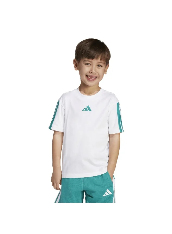 Adidas Lk 3S Tee 160 White Training T-Shirts For Kids 4-5Y