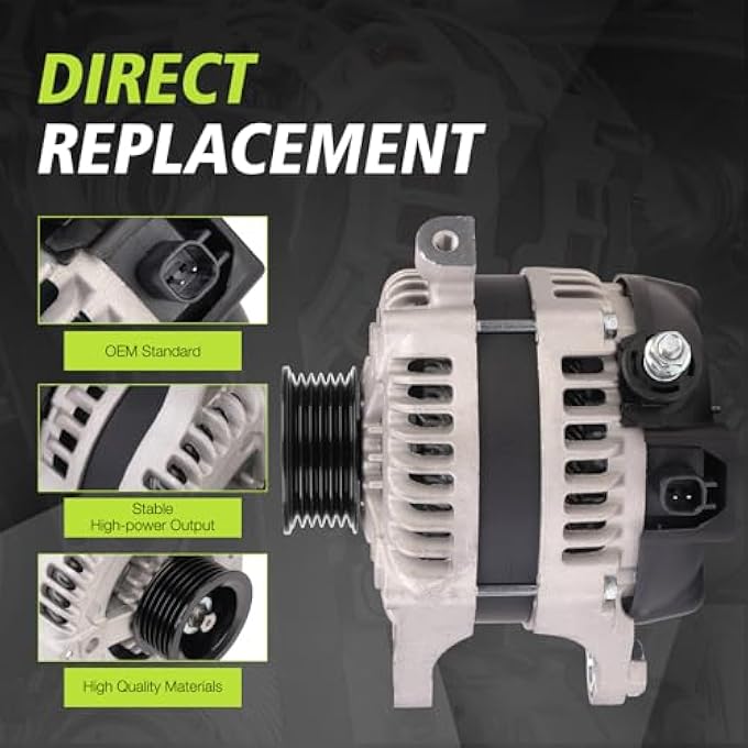 Kinwrdsn Alternator Compatible with Chrysler 2008-2010 Town & Country 3.3L 3.8LFit for Jeep 2007 2008 Wrangler 3.8LFit for Dodge 2008-2010 Grand Caravan 3.3L 3.8LFit for 2009 2010 Routan 3.8L - Image 5