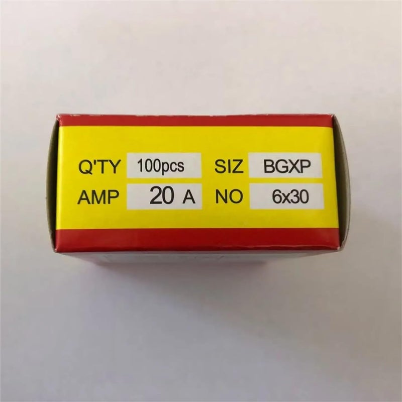 صمام زجاجي سريع الانصهار 6x30mm 250V 20A 100 قطعة - Image 5