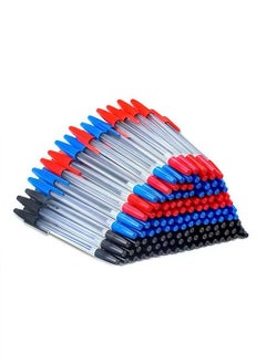 6 pure mixed color ballpoint pens (2 red, 2 black, 2 blue)