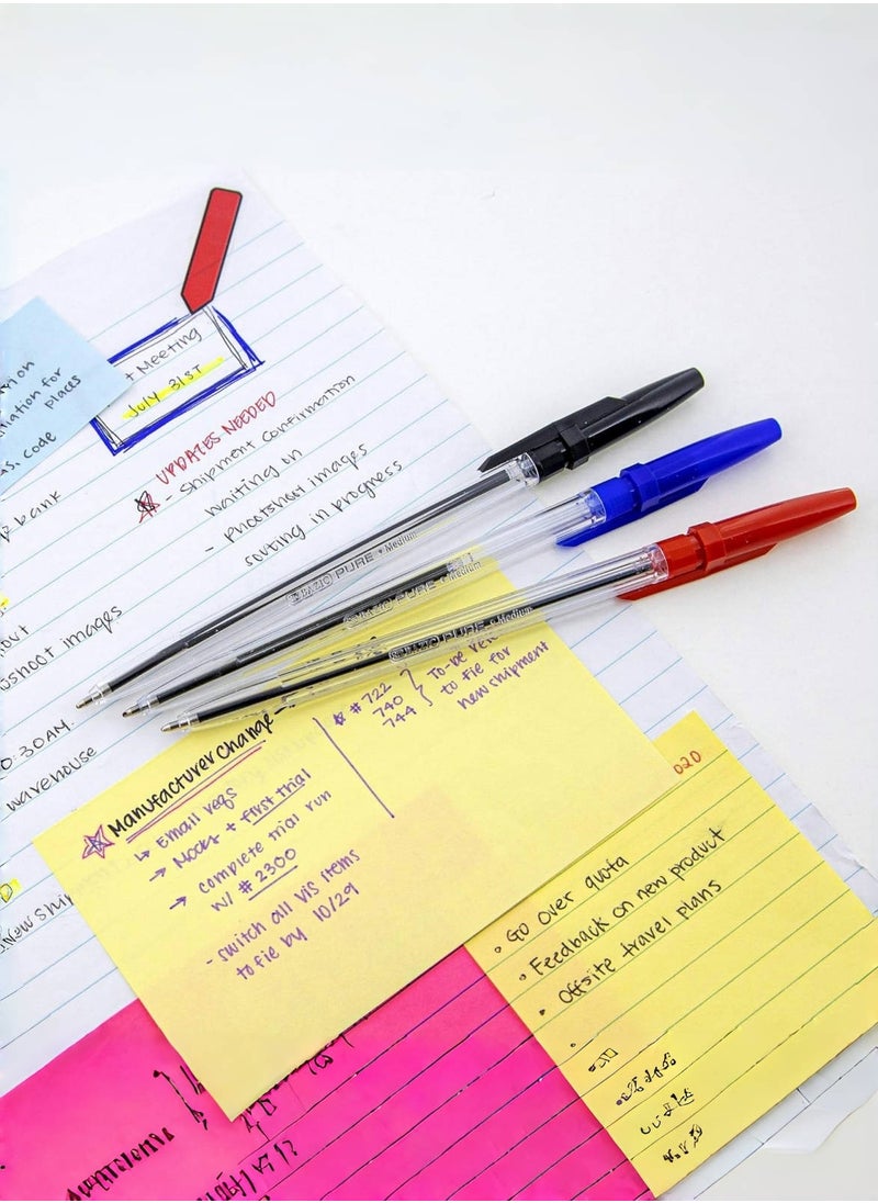 CHU DAI - 6 pure mixed color ballpoint pens (2 red, 2 black, 2 blue) - Image 1